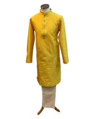 Haldi Yellow - Fantastic Mens Indian Kurta set - Weddings / Walimas , Sangeet, Eid, Mehndi / Henna - NAD2403 08KA24