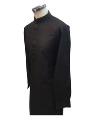 Black - Rich Material Mens Indian Kurta set - Pair with a waistcoat or wear under Sherwanis - Weddings / Walimas , Sangeet, Mehndi / Henna , Eid / Diwali - BS2503 01VK25