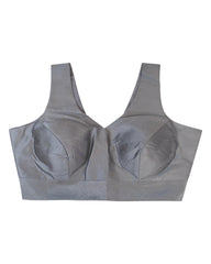 Light Grey / Silver - Silky Saree blouse with cups,  Sleeveless - 38