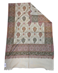 Cream - Soft Art Wool Handloom Woven Shawl - (P350) 11KY24 NTC2414