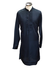 Petrol Blue - Mens Kurta Set with Rich Brocade Waistcoat  - SHU2505 TP 0325