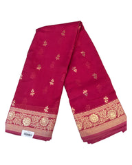 Fuchsia Pink - Traditional Handloom Banarasi Sari / Saree - with Blouse Piece - SN2402 11TY24