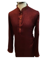 Maroon - Fantastic Mens Indian Kurta set - Weddings / Walimas , Sangeet, Eid, Mehndi / Henna - NAD2404 08KA24