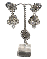 Clear - Medium - Silver Finish Necklace Set with Earrings - DAJ531 KY 0724