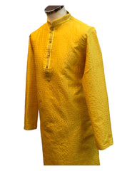 Haldi Yellow - Fantastic Mens Indian Kurta set - Weddings / Walimas , Sangeet, Eid, Mehndi / Henna - NAD2403 08KA24