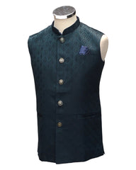 Teal Blue - Rich Suiting Material Mens Indian Waistcoat - Amazing Fit - Great Quality - YD2420 KC 0824