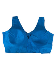 Blue - Silky Saree blouse with cups,  Sleeveless - 38