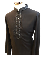 Black - Fantastic Mens Indian Kurta set - Weddings / Walimas , Sangeet, Eid, Mehndi / Henna - NAD2502 01KP25