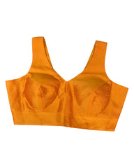 Orange - Silky Saree blouse with cups,  Sleeveless - 42