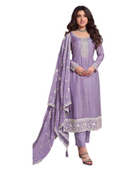 Lilac  - Simple / Classy Silky Ladies Indian Salwar Suit with Rich Dupatta - Available in Sizes 12 & 18 - VF69096 VR 0924