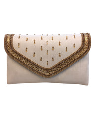 Cream - Rich Silky Antique Embroidered Clutch Bag - AY253 10Rp24