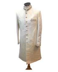 Cream - Rich Banarasi Brocade Sherwani with Zardosi Hand Embroidery -  BS978 01KYV25