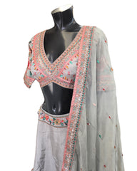 Light Grey Ready Made Lehenga Set - UK Stock - 24h Dispatch - ZC114  KYP 0324