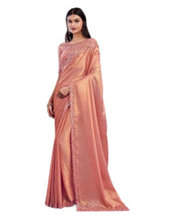 Peach - Chiffon Saree with Fancy Ready made Blouse - SS29006  TT 0624