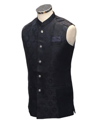 Navy Blue - Rich Suiting Material Mens Indian Waistcoat - Amazing Fit - Great Quality - YD2423 KC 0824