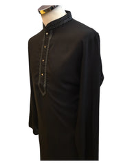 Black - Fantastic Mens Indian Kurta set - Weddings / Walimas , Sangeet, Eid, Mehndi / Henna - NAD2502 01KP25