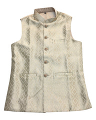 Gold - Rich Banarasi Brocade Handloom Brocade Mens Waistcoat - UK Stock- Dispatch in 24 hrs - KCS241108 KP