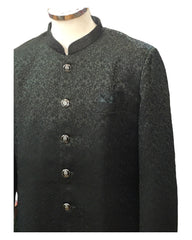 Bottle Green - Classic Self Brocade Sherwani with Quality Buttons -  YD2412 06JP24