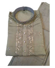 Light Green - Soft Threadwork Mens Indian Kurta Set - Weddings / Walimas , Sangeet, Eid, Mehndi / Henna - KCS1080 KC 0225