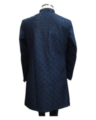 Navy Blue - Stunning Double Layered Mens Sherwani - SHU2508 JC 0325