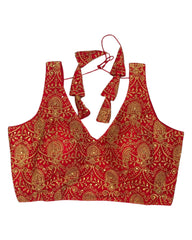 Red - Fully Embroidered Saree / Lehenga Blouse - With Cups - Margin to loosen - UK Stock - AF2505 KV 1224