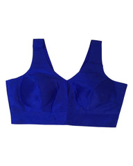 Royal Blue - Silky Saree blouse with cups,  Sleeveless - 42