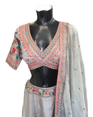 Light Grey Ready Made Lehenga Set - UK Stock - 24h Dispatch - ZC114  KYP 0324