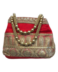 Red - Silky Bollywood HandBag - GJ22 10Pp24