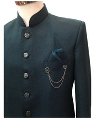 PREMIUM Slim Fit Mens Teal BandhGala / Prince / Chinese Collar Jacket - Fantastic Fit - CS2406 TC 0524