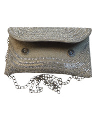 Silver - Rich Hand Embroidered Clutch Bag - JS03 10KP24