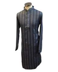 Dark Grey - Silky -  Mens Indian Kurta set - Weddings / Walimas , Sangeet, Eid, Mehndi / Henna - NAD2514 01KP25