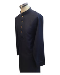 Navy Blue - Rich Material Mens Indian Kurta set - Pair with a waistcoat or wear under Sherwanis - Weddings / Walimas , Sangeet, Mehndi / Henna , Eid / Diwali - BS2503 01VK25