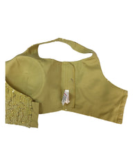 Gold - Full Sequins Saree blouse with cups,  Sleeveless - 38