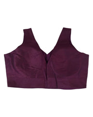 Wine - Silky Saree blouse with cups,  Sleeveless - 42