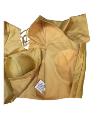 Gold - Plain Silky Saree blouse with cups, Short Sleeves- 36