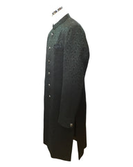 Bottle Green - Classic Self Brocade Sherwani with Quality Buttons -  YD2412 06JP24