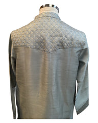 Grey - Silky -  Mens Indian Kurta set - Weddings / Walimas , Sangeet, Eid, Mehndi / Henna - NAD2511 01KJ25