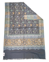 Grey - Soft Art Wool Handloom Woven Shawl - (P350) 11KY24 NTC2414