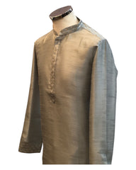 Grey - Silky -  Mens Indian Kurta set - Weddings / Walimas , Sangeet, Eid, Mehndi / Henna - NAD2511 01KJ25