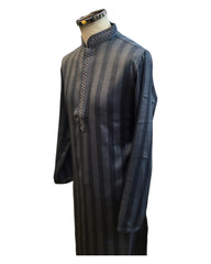 Dark Grey - Silky -  Mens Indian Kurta set - Weddings / Walimas , Sangeet, Eid, Mehndi / Henna - NAD2514 01KP25