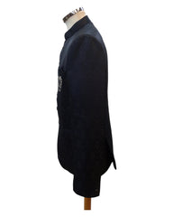 Navy Blue - PREMIUM Slim Fit Mens Self Brocade BandhGala / Prince / Chinese Collar Jacket - Fantastic Fit - CS2501 01TA25