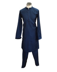 Navy / Petrol Blue - Mens Kurta Set with Rich Brocade Waistcoat  - SHU2507 TY 0325