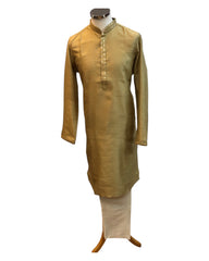 Gold - Silky -  Mens Indian Kurta set - Weddings / Walimas , Sangeet, Eid, Mehndi / Henna - NAD2511 01KJ25