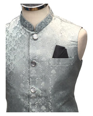 Ice / Light Blue - Rich Suiting Material Mens Indian Waistcoat - Amazing Fit - Great Quality - YD2417 KC 0824