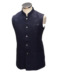 Dark Blue - Rich Suiting Material Mens Indian Waistcoat - Amazing Fit - Great Quality - YD2419 KC 0824