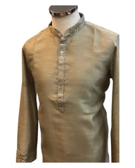 Champagne - Silky -  Mens Indian Kurta set - Weddings / Walimas , Sangeet, Eid, Mehndi / Henna - NAD2511 01KJ25