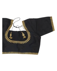 Black - Dupion Silky Saree / Lehenga blouse - 38