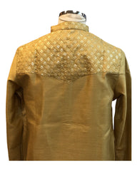 Gold - Silky -  Mens Indian Kurta set - Weddings / Walimas , Sangeet, Eid, Mehndi / Henna - NAD2511 01KJ25