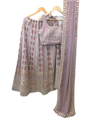 Lilac-  Chiffon Lucknow Lehenga Set - UK Stock - 24h Dispatch - AF2326 TP 0523