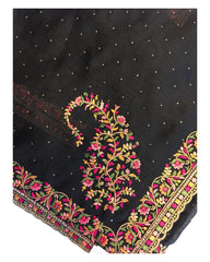 Black - Crepe -Fancy Party Saree with Blouse Piece - SP2406 11VT24